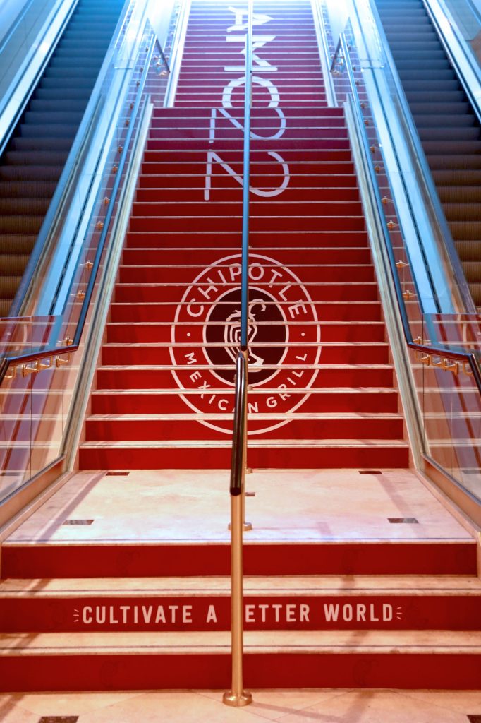 Chipotle AMC branded stairs