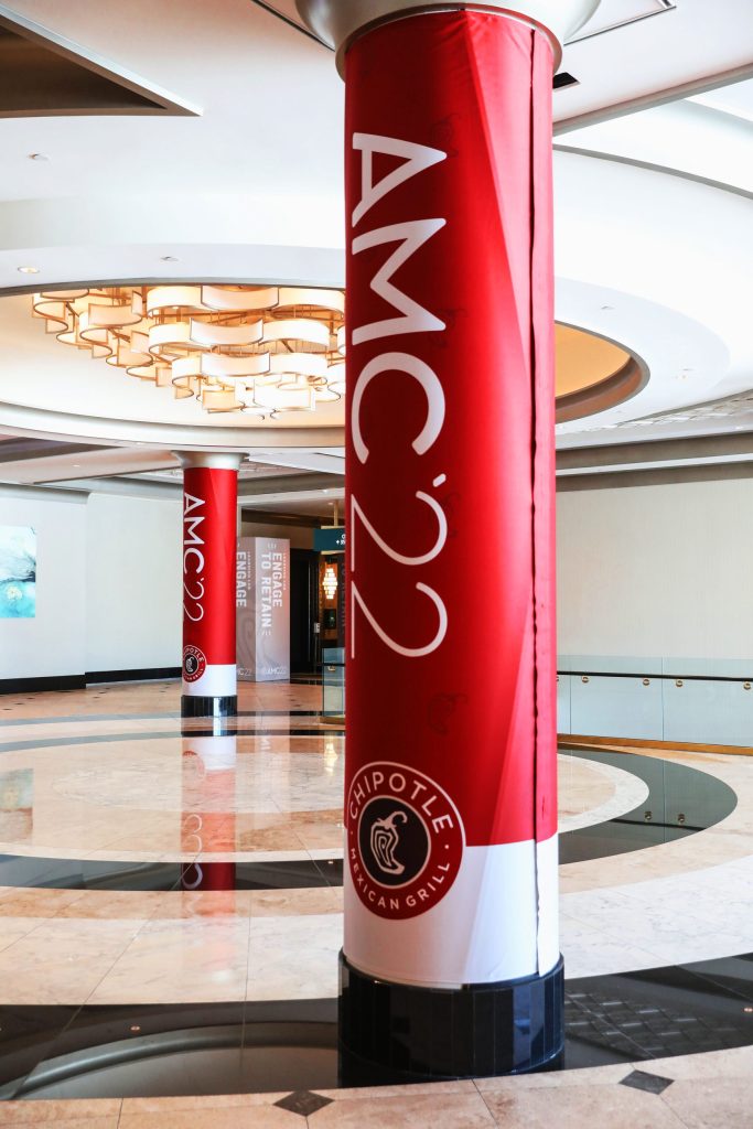 Chipotle AMC branded column signage